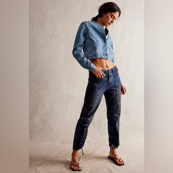 Free People We The Free Oasis Denim Crop Jeans Size 30